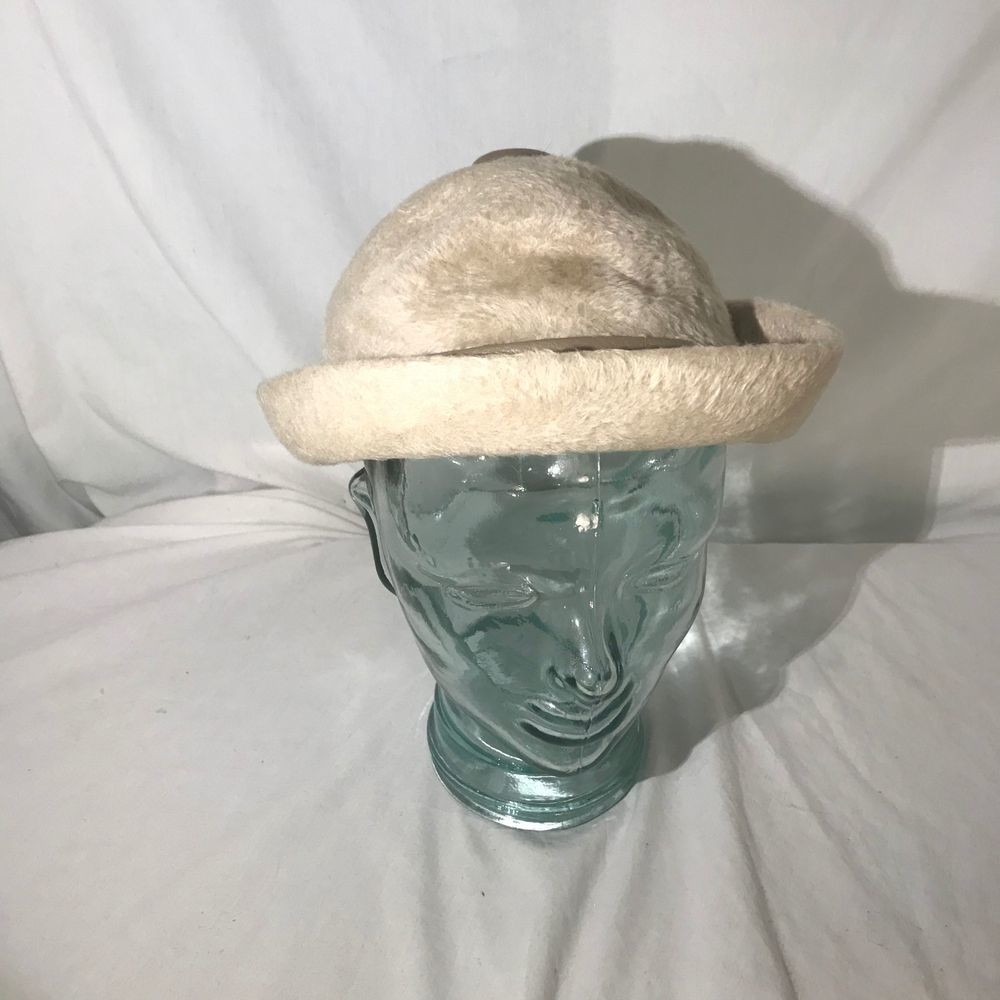 Vintage 1940s Fedora Duchess Italian BeigeFur Hat